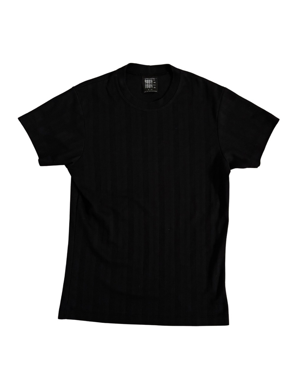 Body Body Y2K Black Ribbed Crewneck T-Shirt